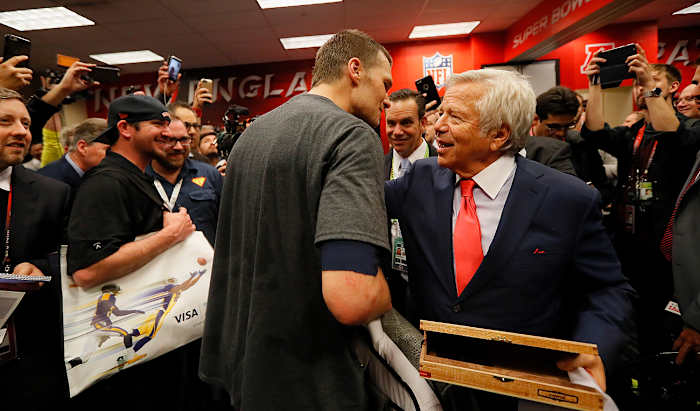 Owner Robert Kraft‘s teams have been to eight Super Bowls, seven with Tom Brady.